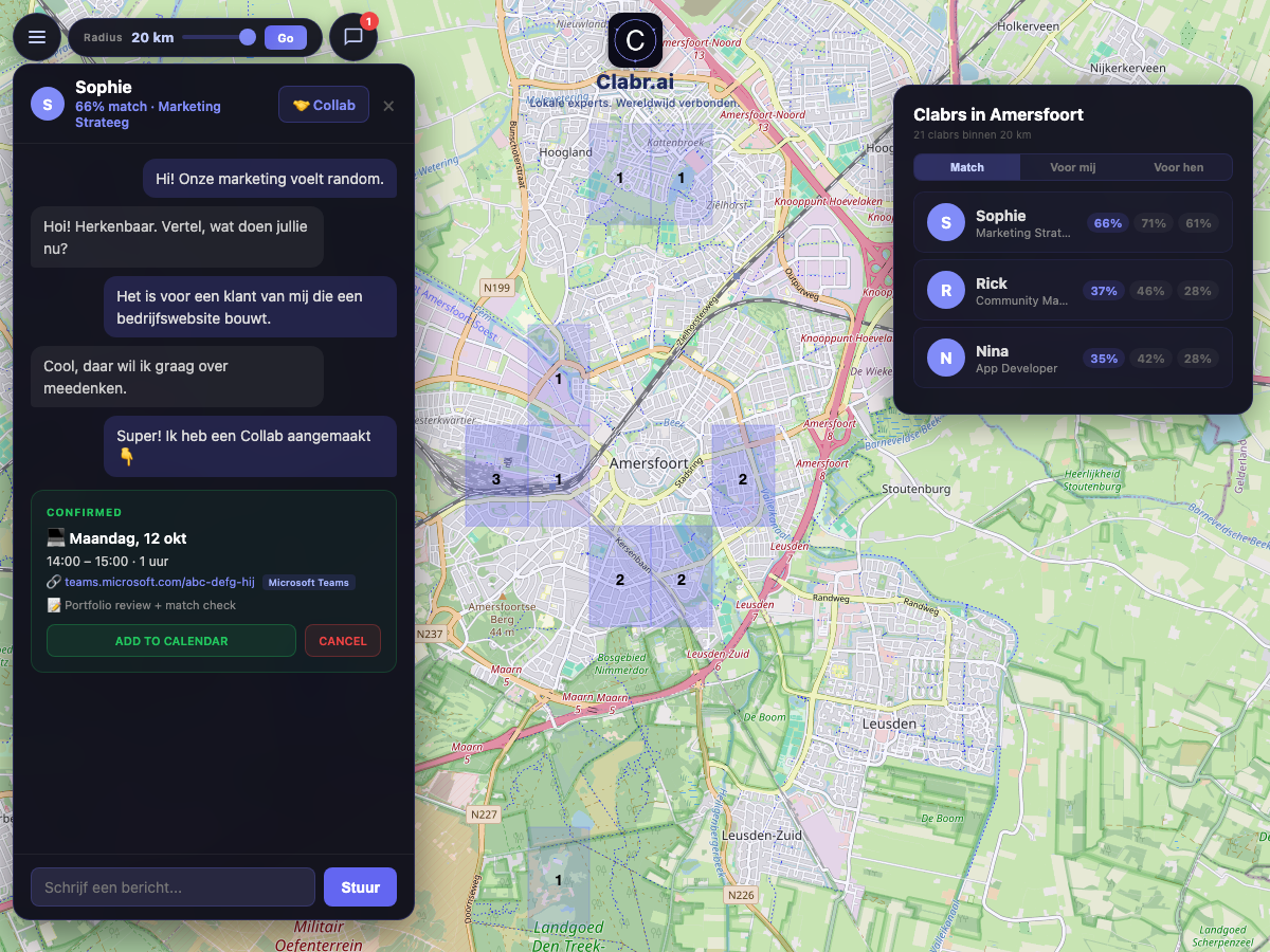 Clabr kaart Amersfoort — lokale experts in de buurt