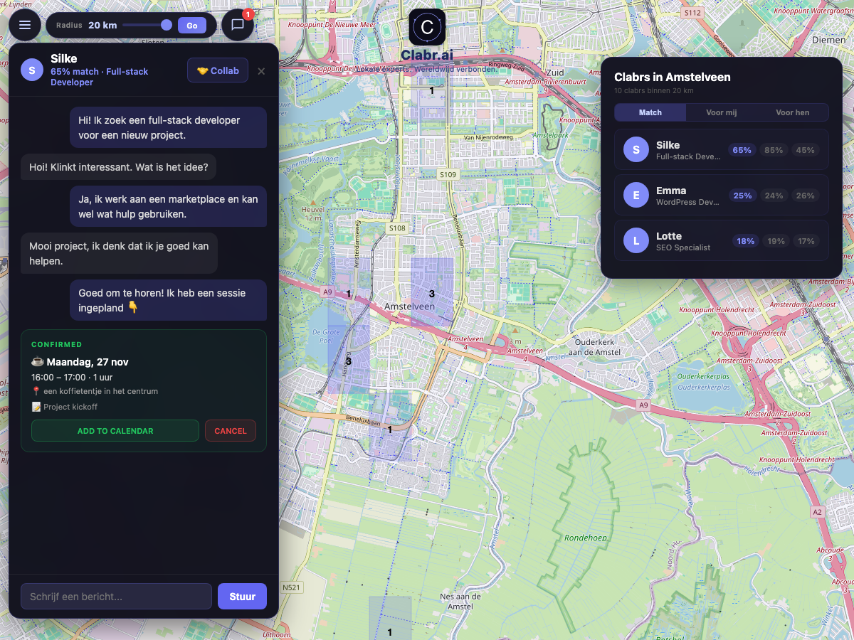 Clabr kaart Amstelveen — lokale experts in de buurt
