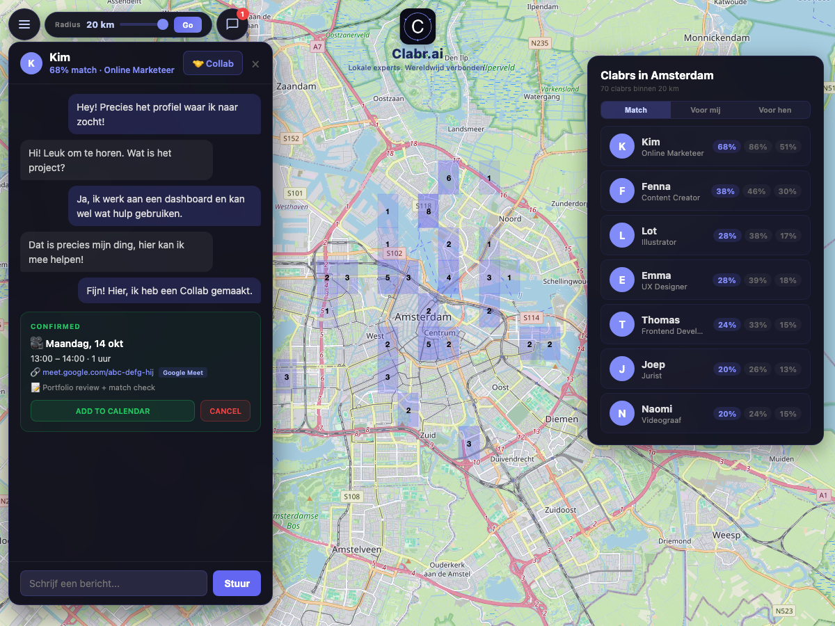 Clabr kaart Amsterdam — lokale experts in de buurt