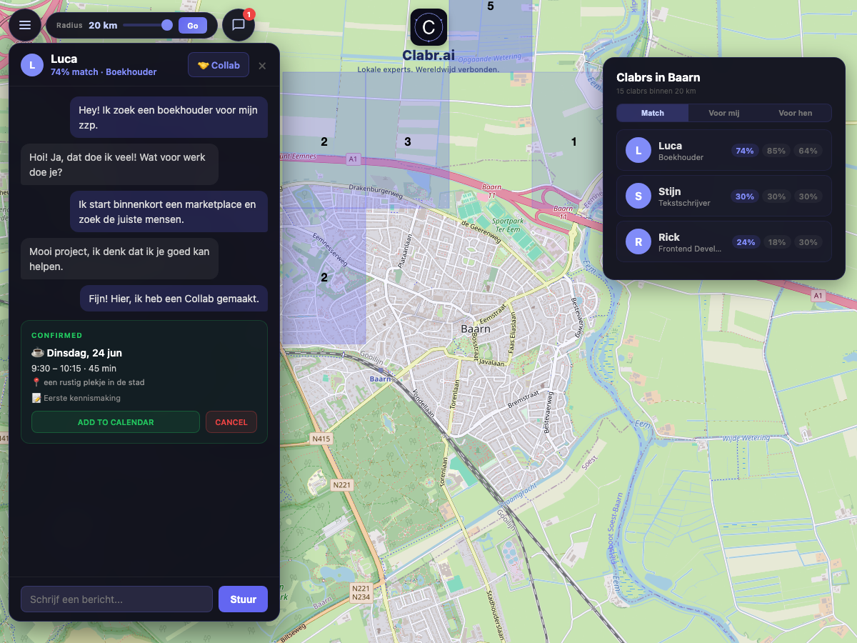 Clabr kaart Baarn — lokale experts in de buurt