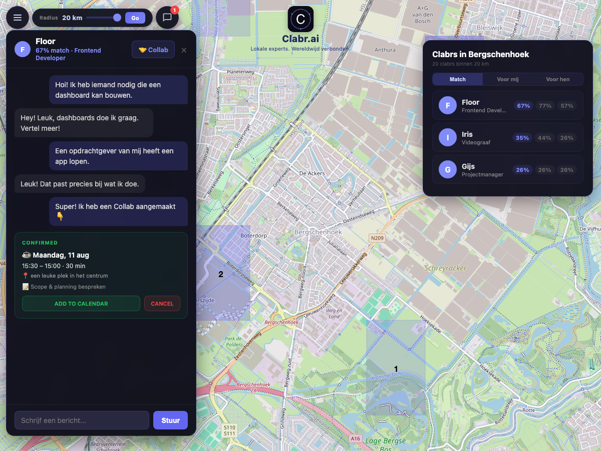 Clabr kaart Bergschenhoek — lokale experts in de buurt