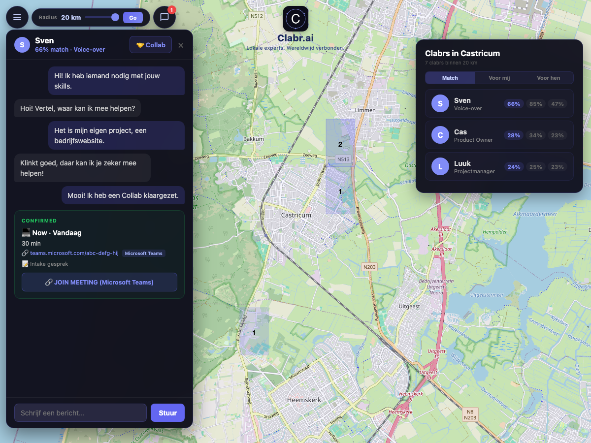 Clabr kaart Castricum — lokale experts in de buurt
