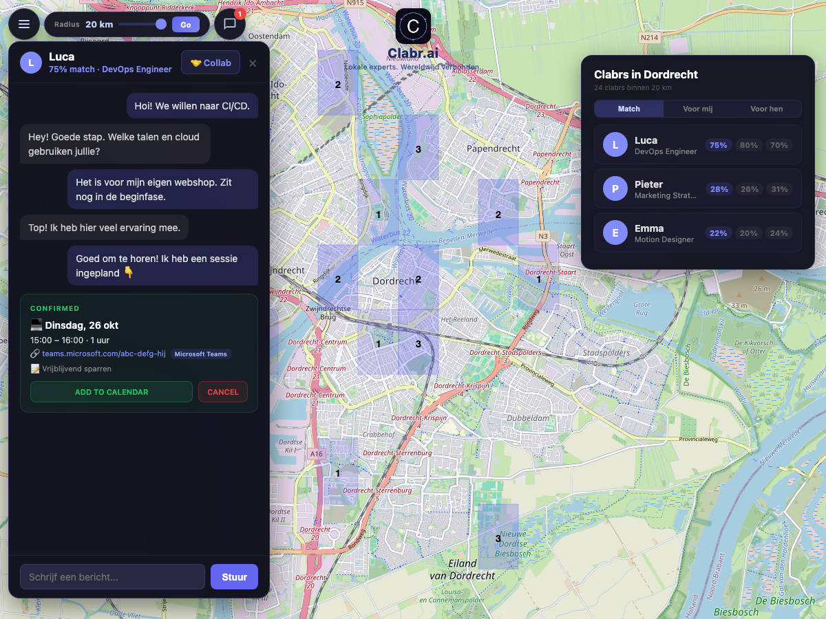 Clabr kaart Dordrecht — lokale experts in de buurt