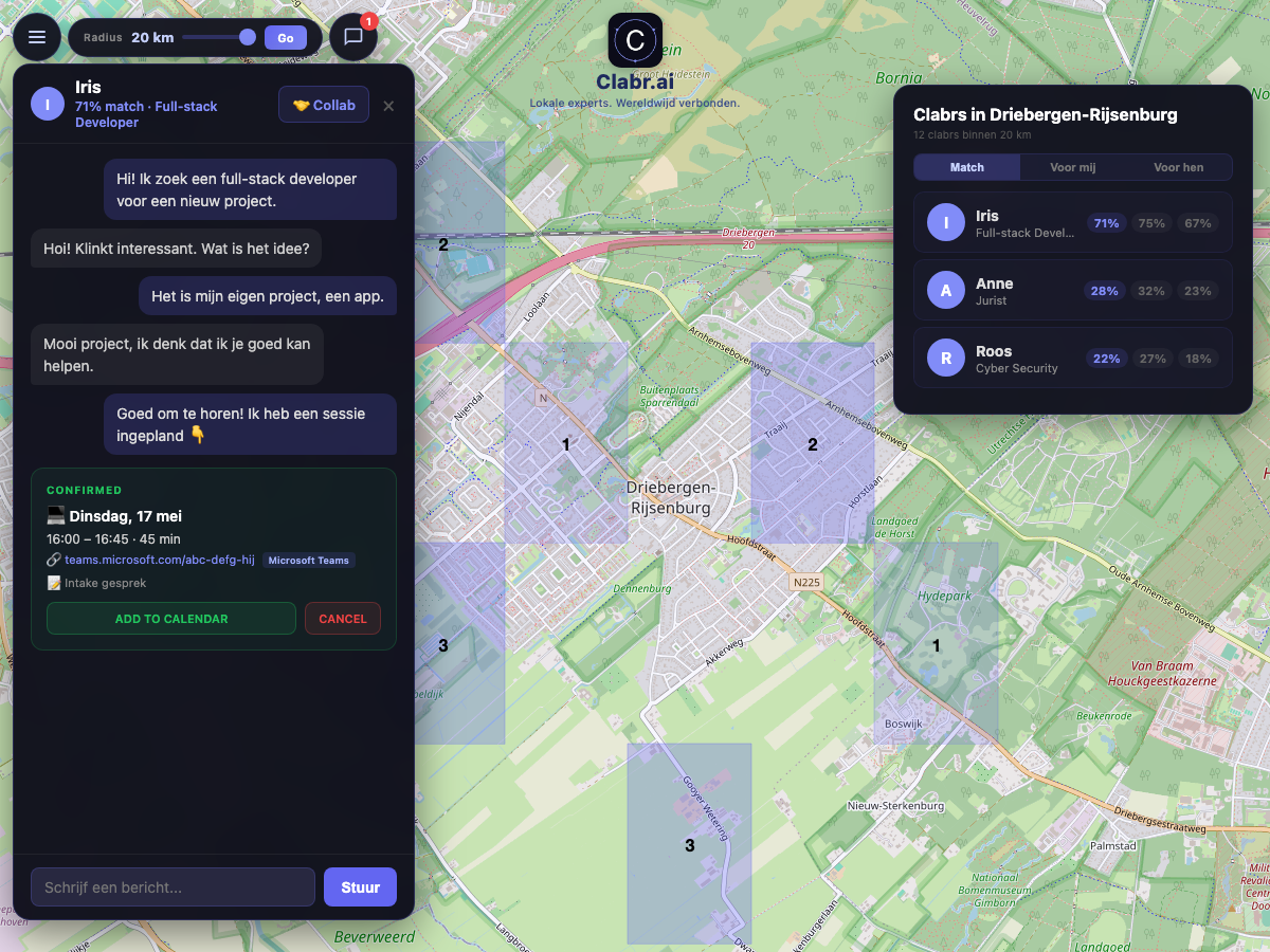 Clabr kaart Driebergen-Rijsenburg — lokale experts in de buurt
