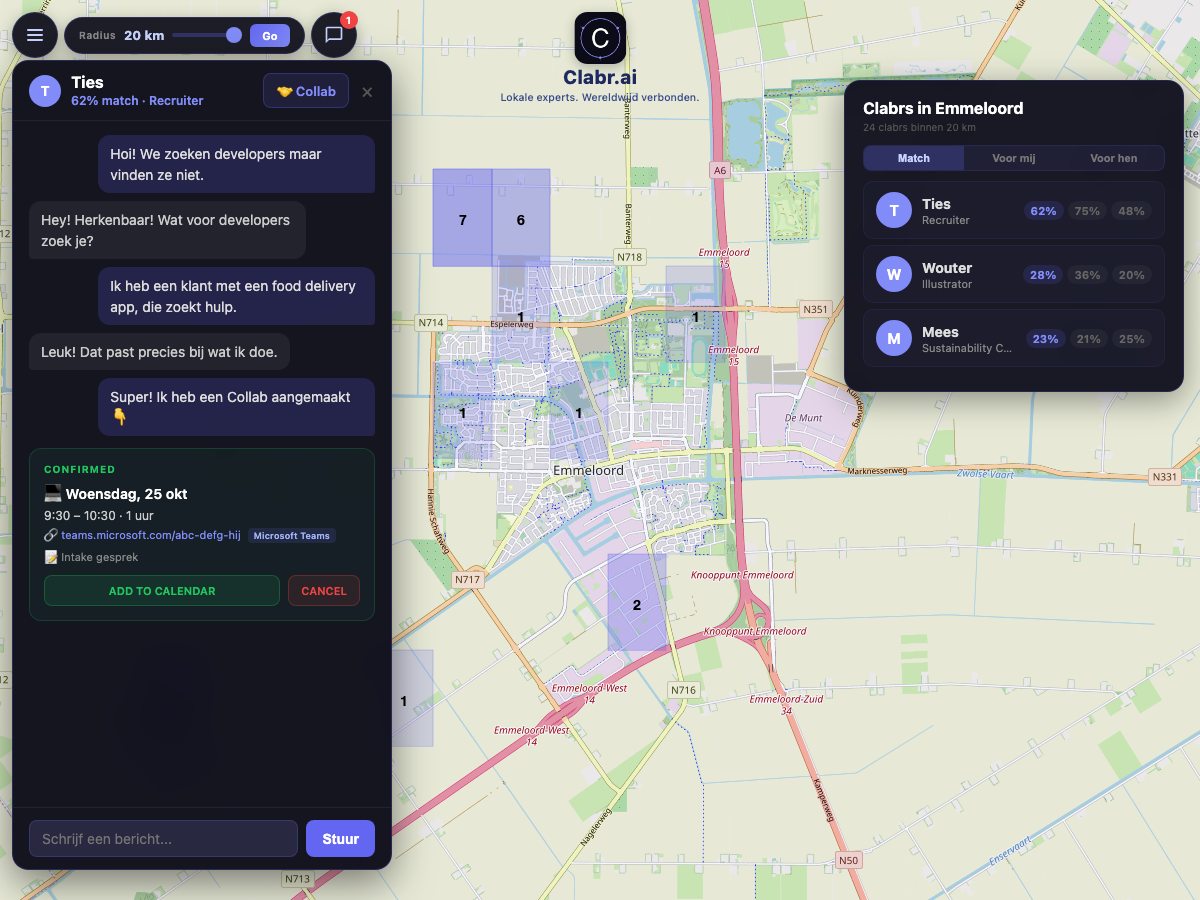 Clabr kaart Emmeloord — lokale experts in de buurt