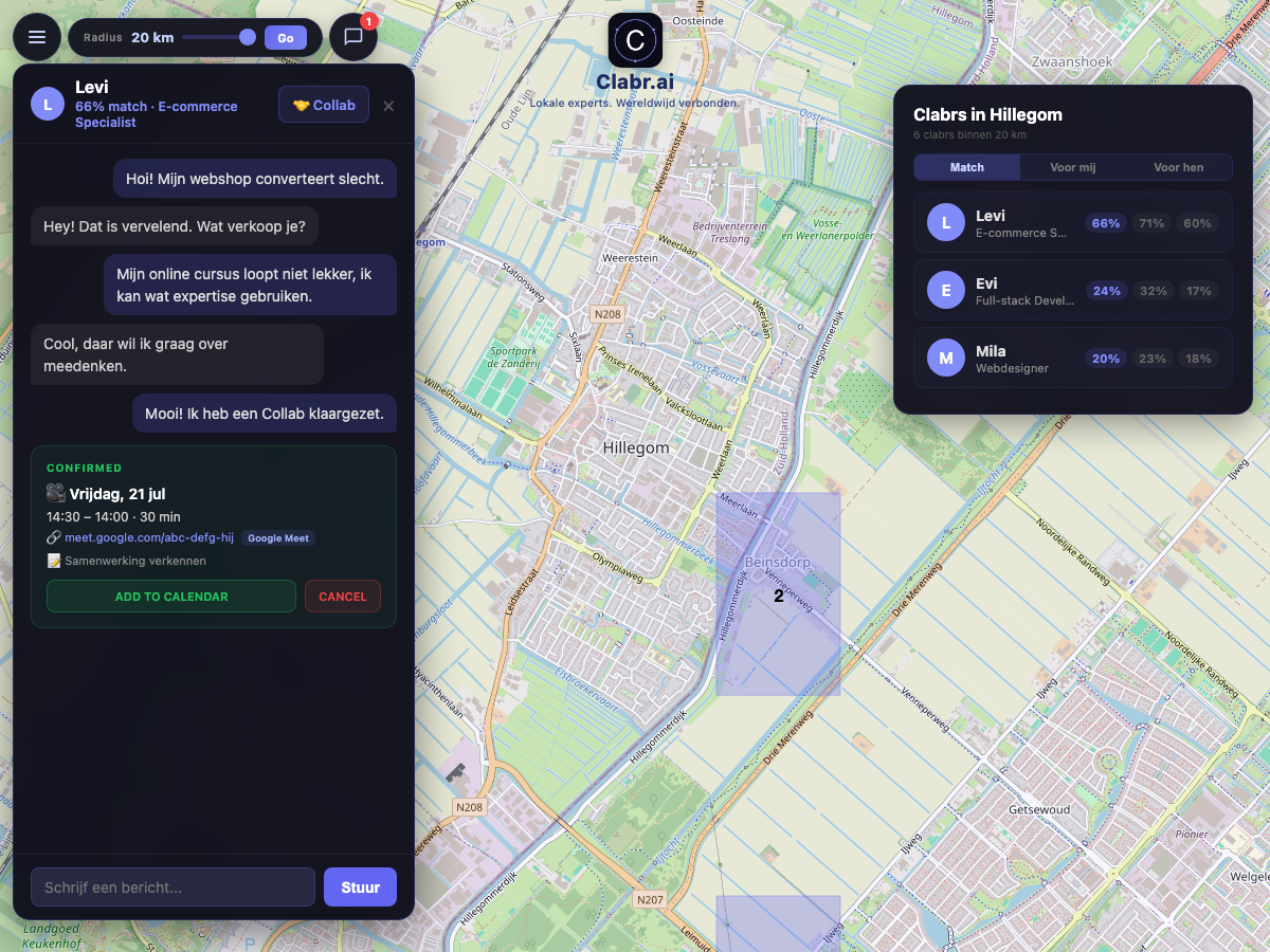 Clabr kaart Hillegom — lokale experts in de buurt