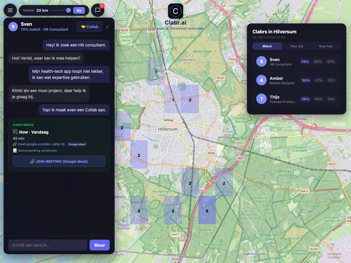 Clabr kaart Hilversum — lokale experts in de buurt
