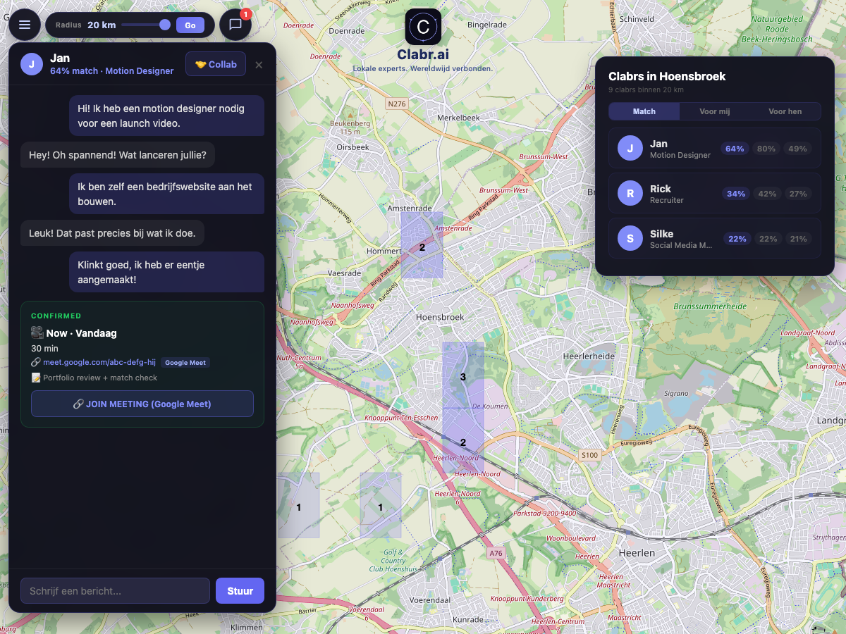 Clabr kaart Hoensbroek — lokale experts in de buurt