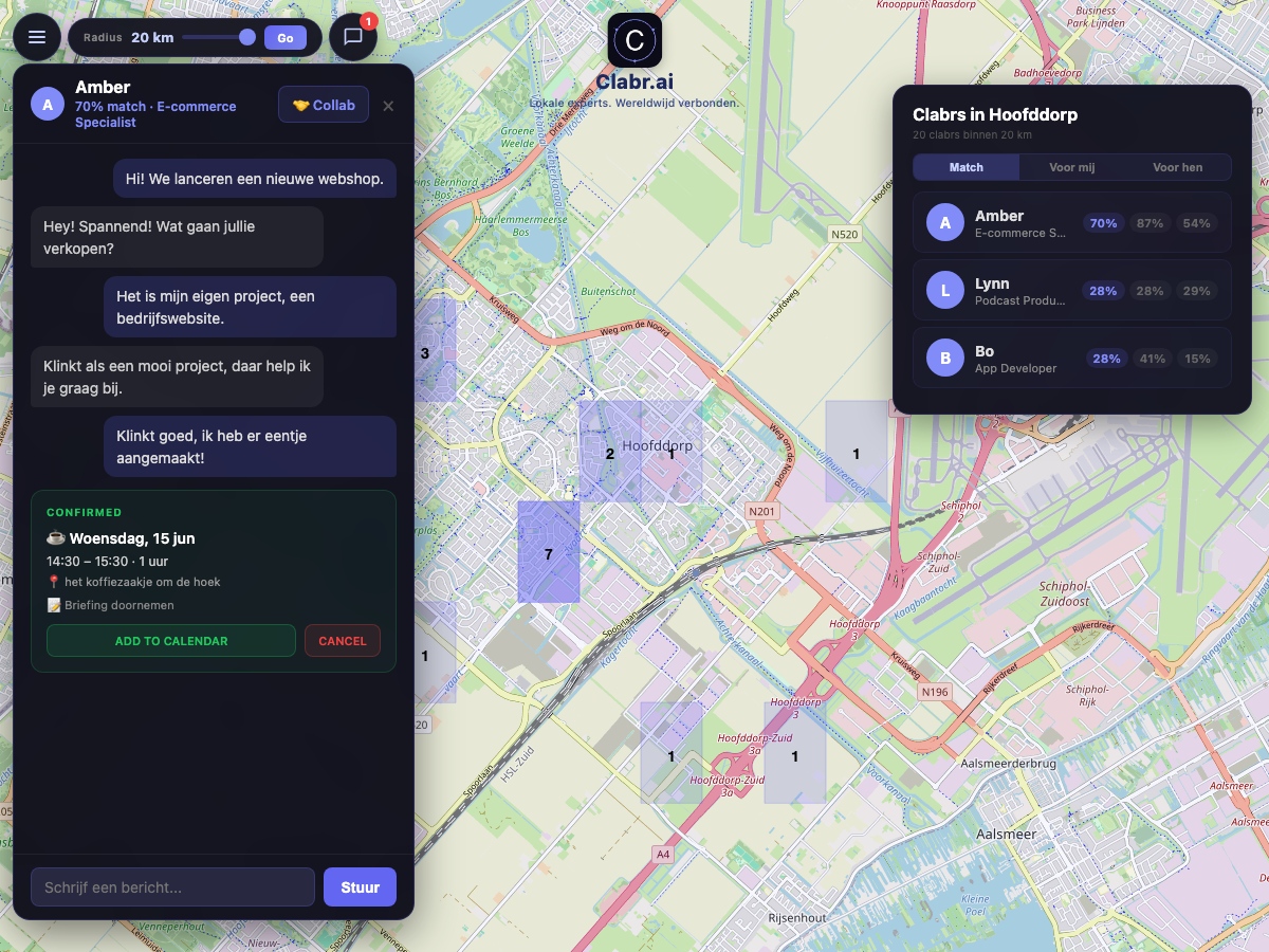 Clabr kaart Hoofddorp — lokale experts in de buurt