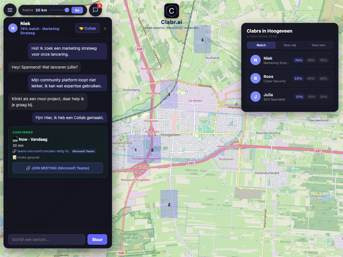 Clabr kaart Hoogeveen — lokale experts in de buurt