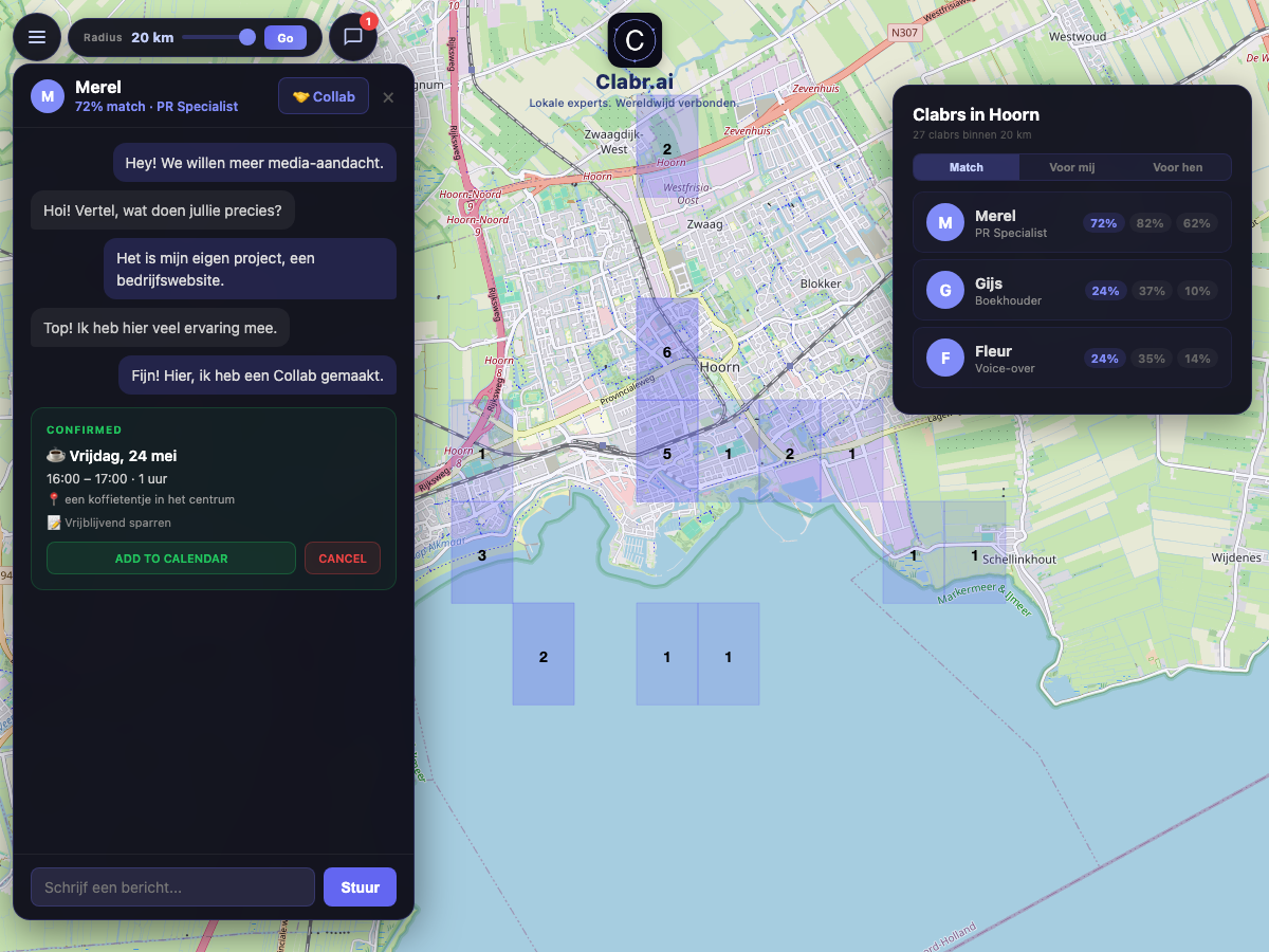Clabr kaart Hoorn — lokale experts in de buurt