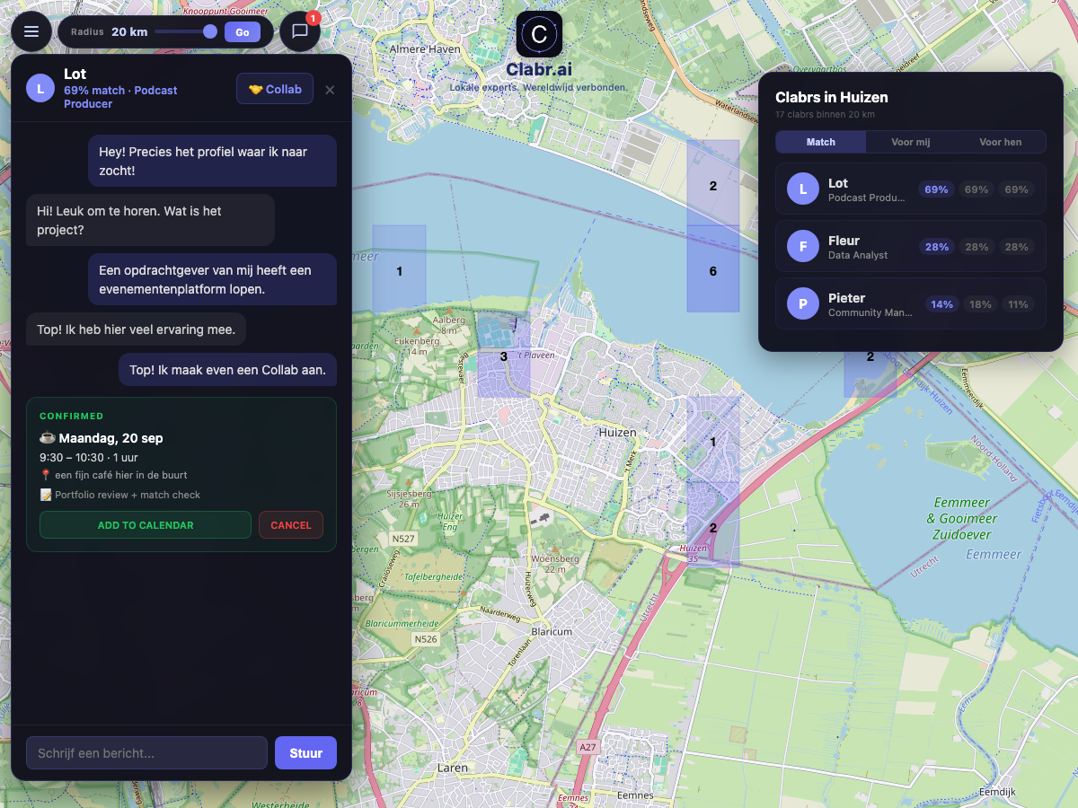 Clabr kaart Huizen — lokale experts in de buurt