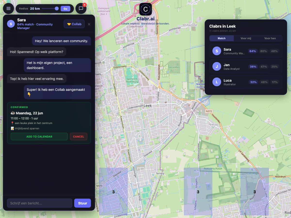 Clabr kaart Leek — lokale experts in de buurt