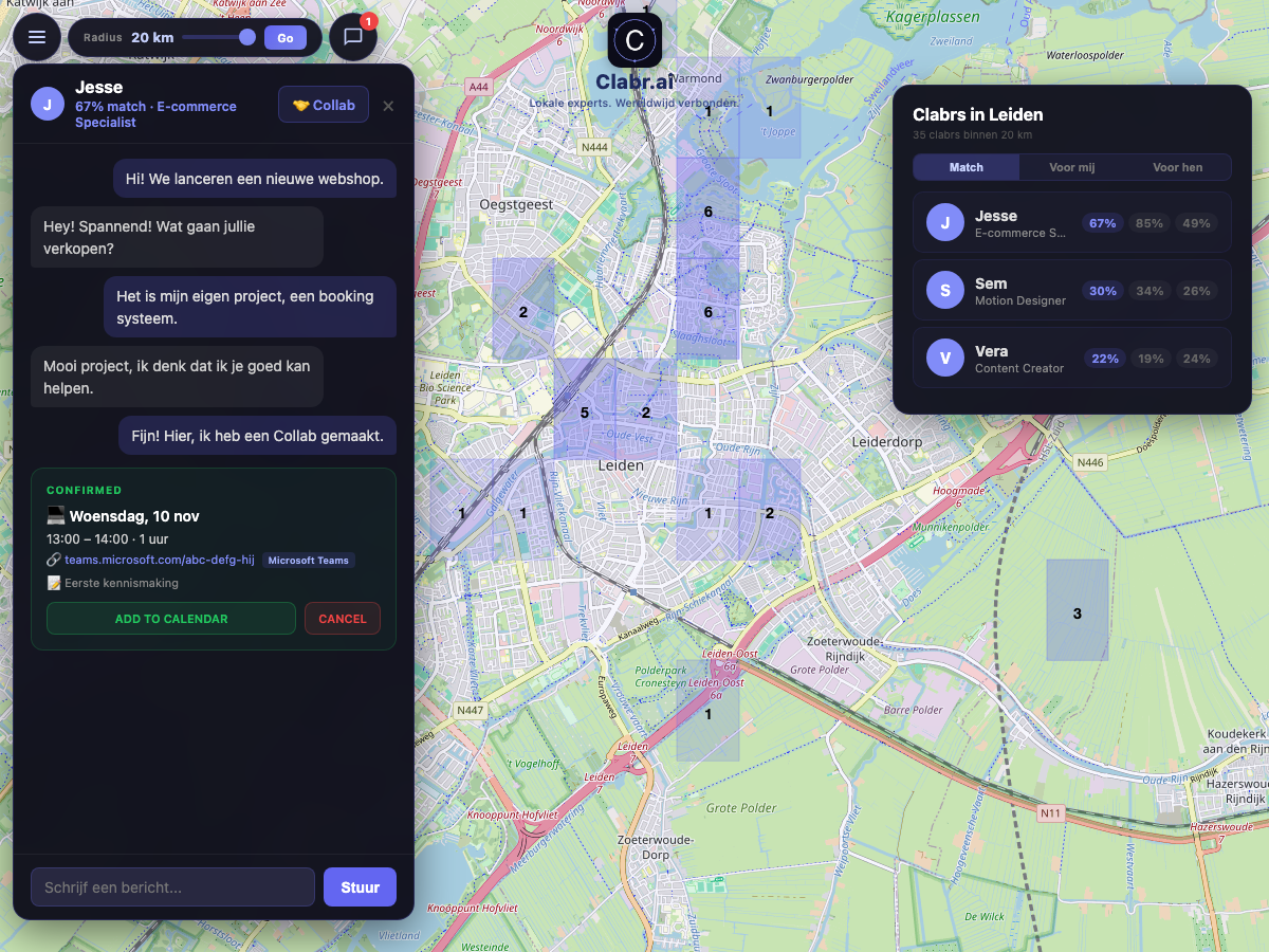 Clabr kaart Leiden — lokale experts in de buurt