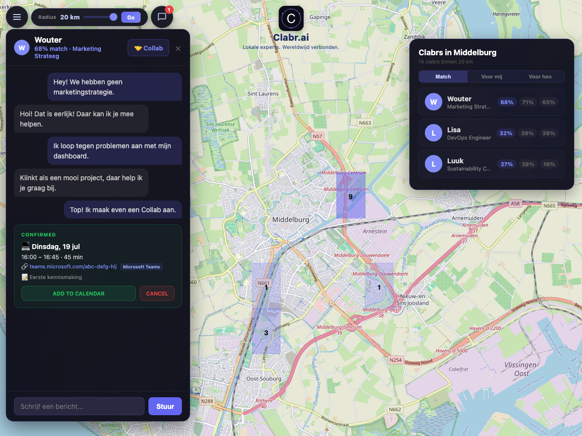 Clabr kaart Middelburg — lokale experts in de buurt