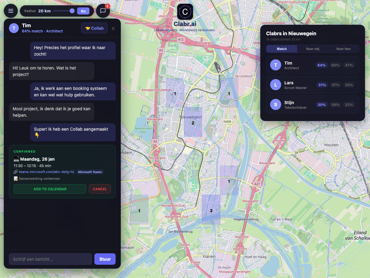 Clabr kaart Nieuwegein — lokale experts in de buurt