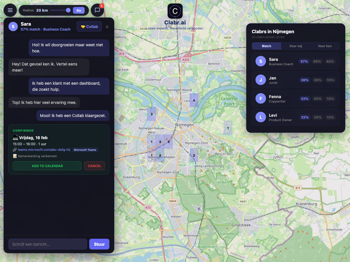 Clabr kaart Nijmegen — lokale experts in de buurt