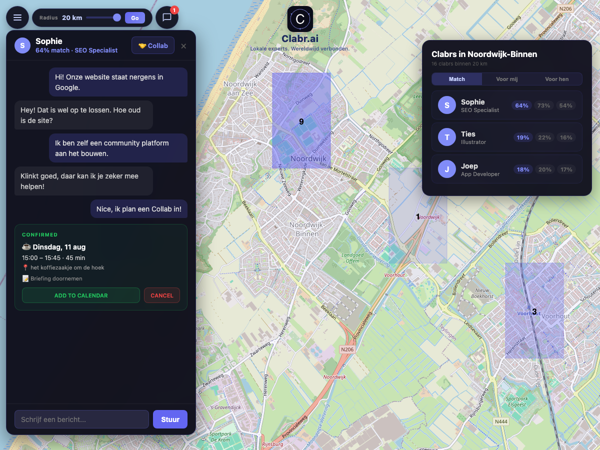 Clabr kaart Noordwijk-Binnen — lokale experts in de buurt