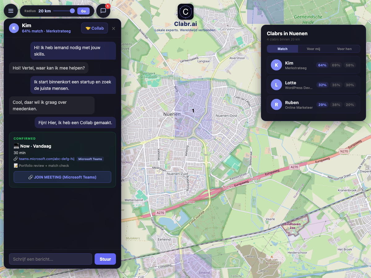 Clabr kaart Nuenen — lokale experts in de buurt