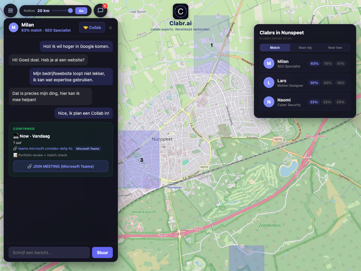 Clabr kaart Nunspeet — lokale experts in de buurt