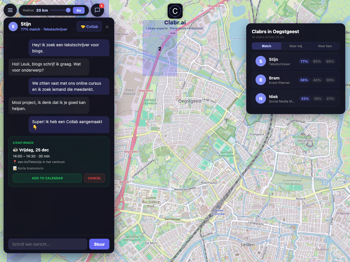 Clabr kaart Oegstgeest — lokale experts in de buurt
