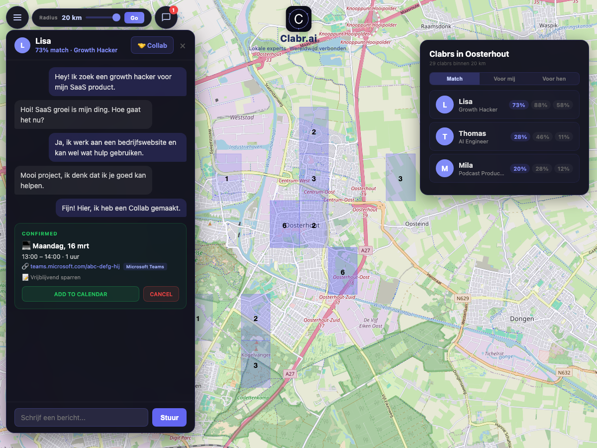 Clabr kaart Oosterhout — lokale experts in de buurt