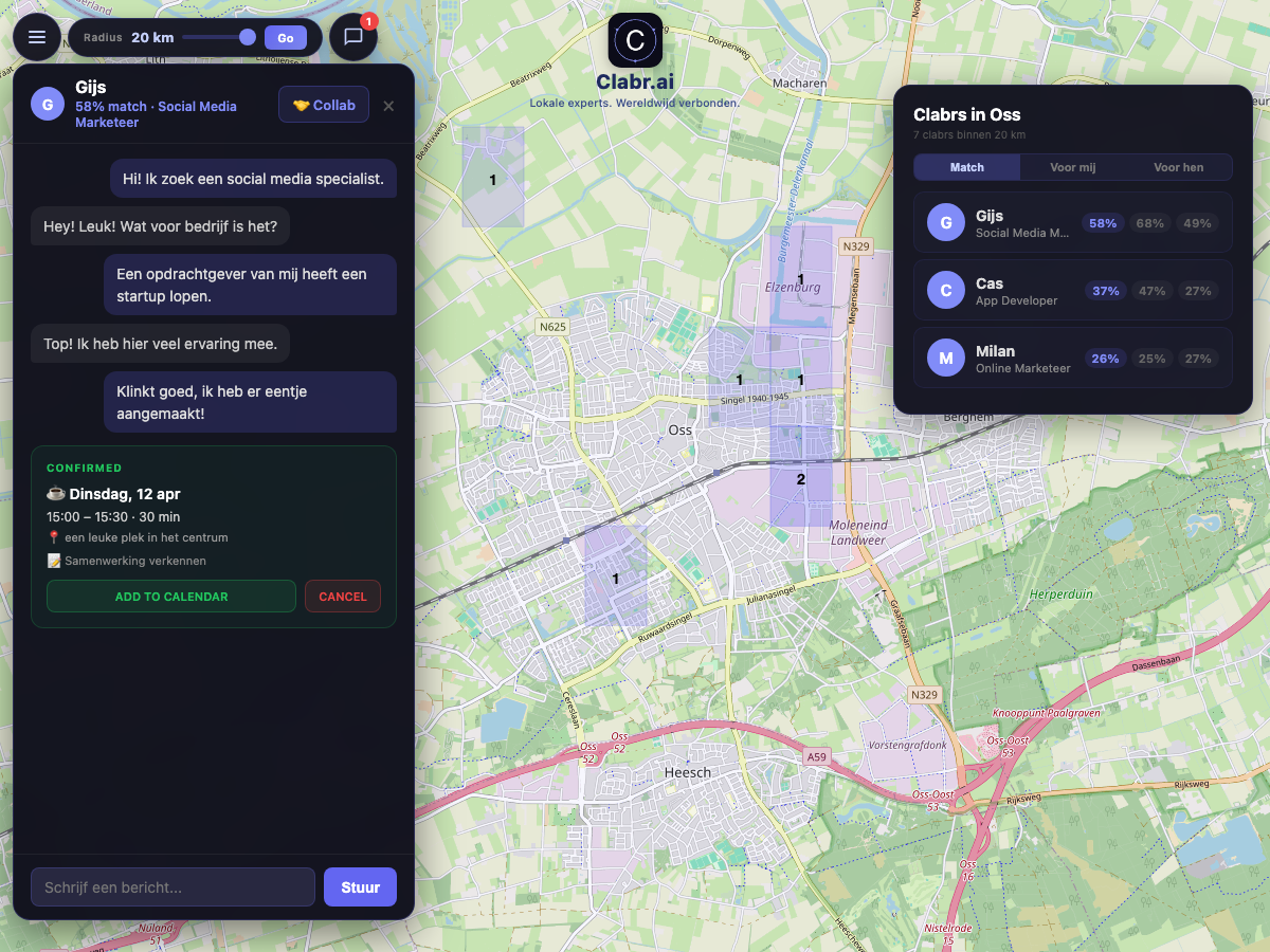 Clabr kaart Oss — lokale experts in de buurt