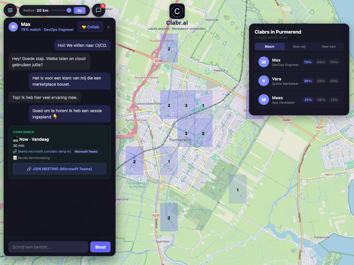 Clabr kaart Purmerend — lokale experts in de buurt