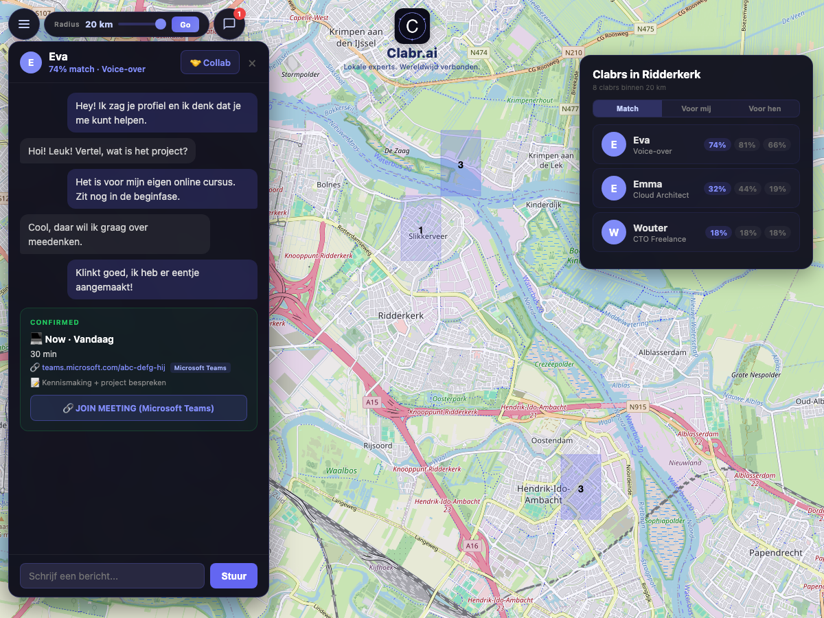 Clabr kaart Ridderkerk — lokale experts in de buurt