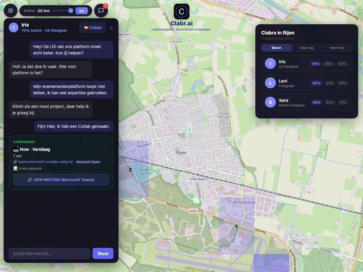 Clabr kaart Rijen — lokale experts in de buurt