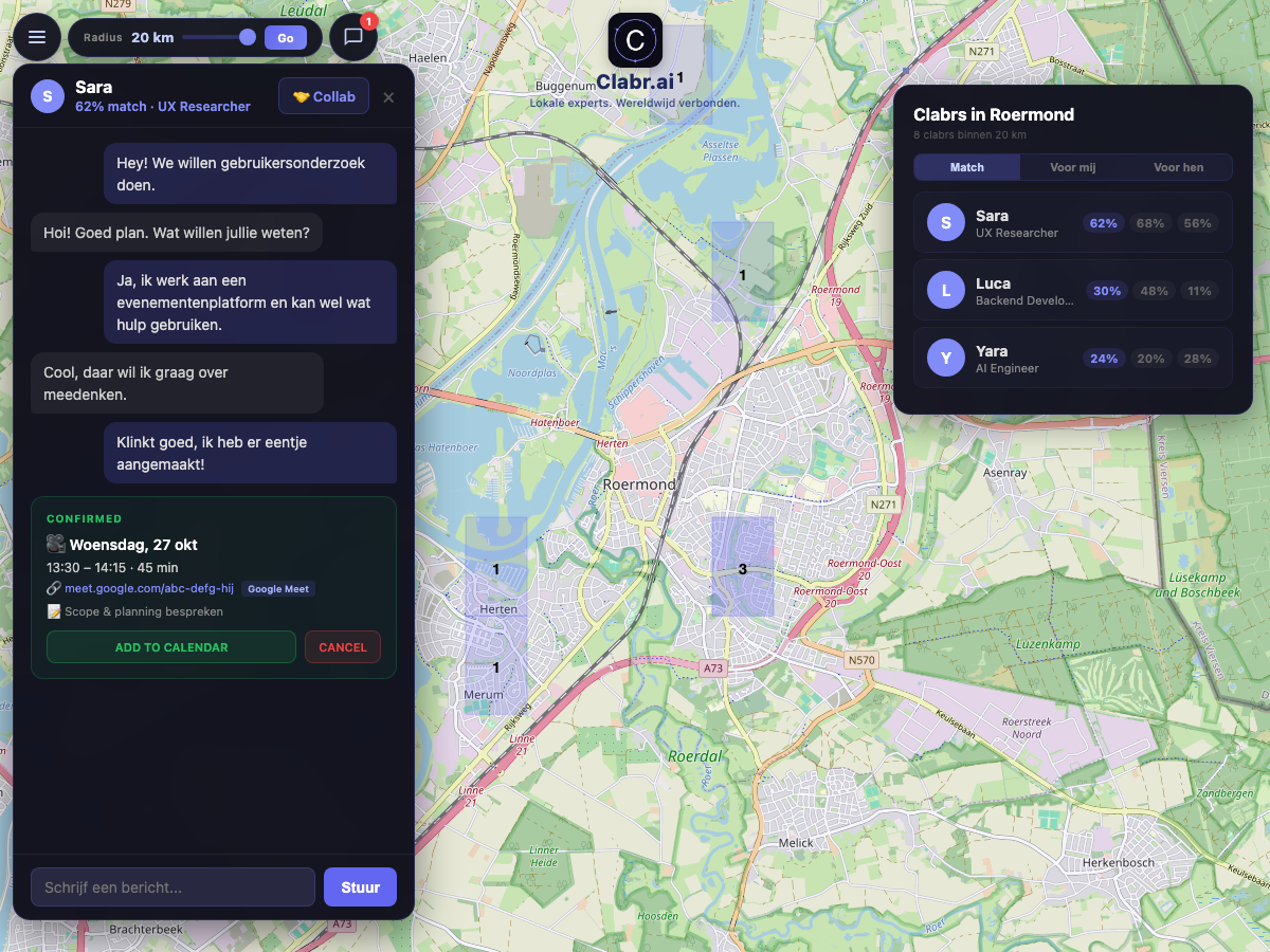 Clabr kaart Roermond — lokale experts in de buurt