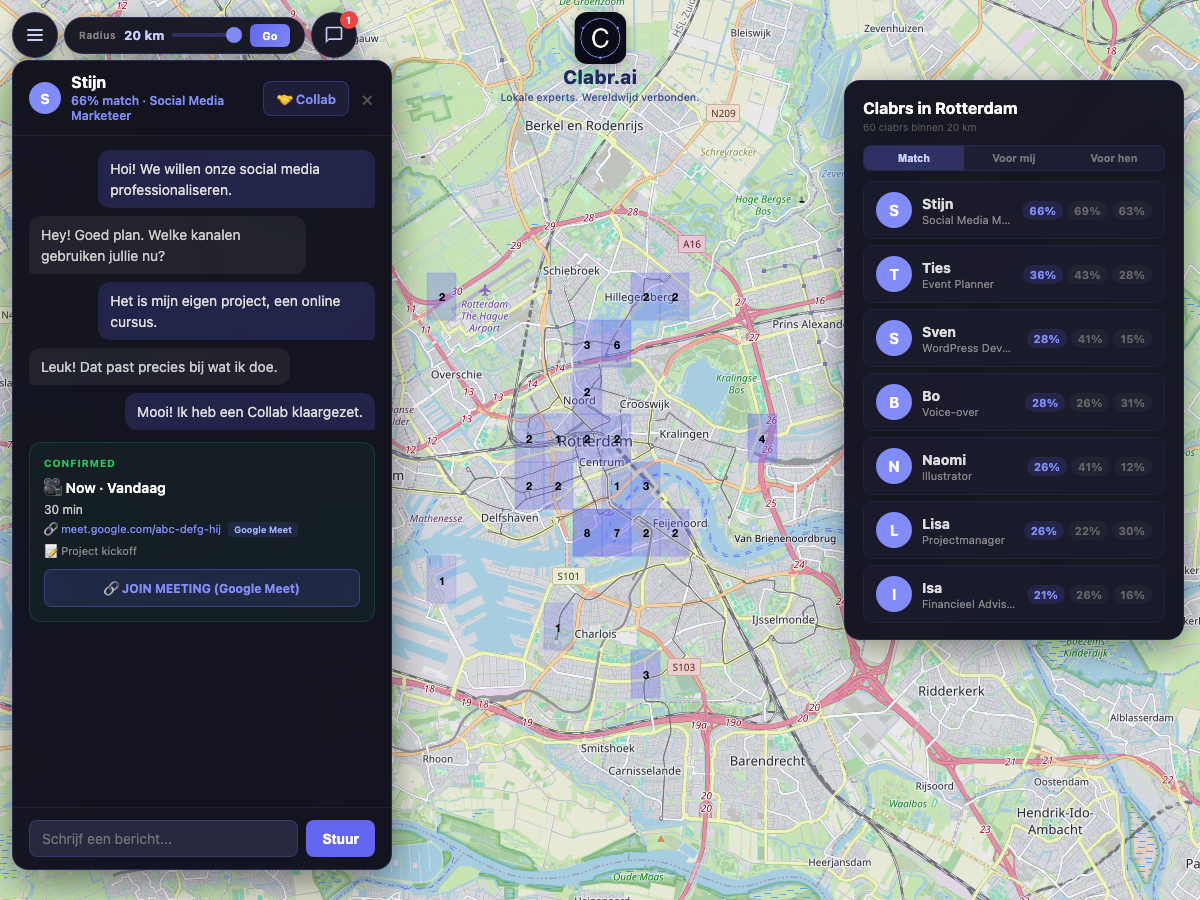 Clabr kaart Rotterdam — lokale experts in de buurt