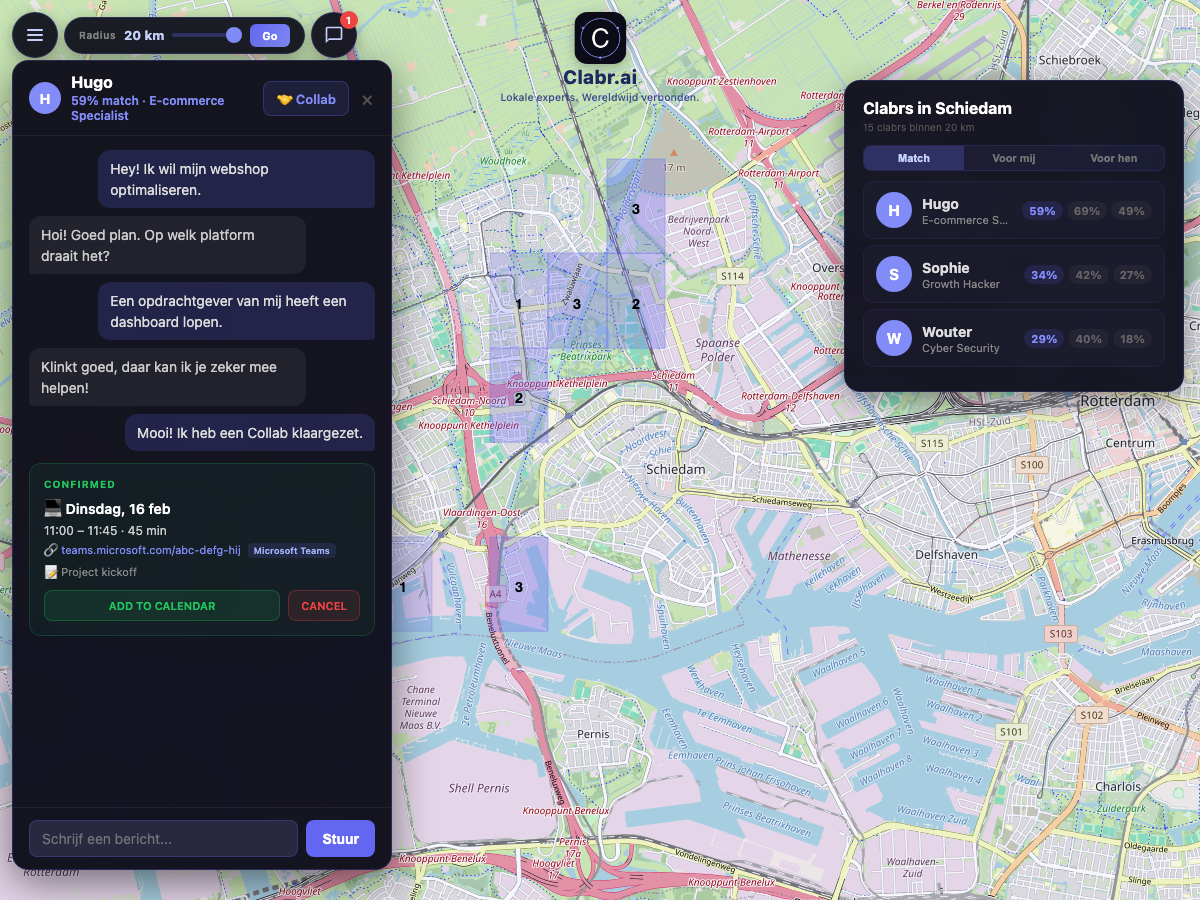 Clabr kaart Schiedam — lokale experts in de buurt