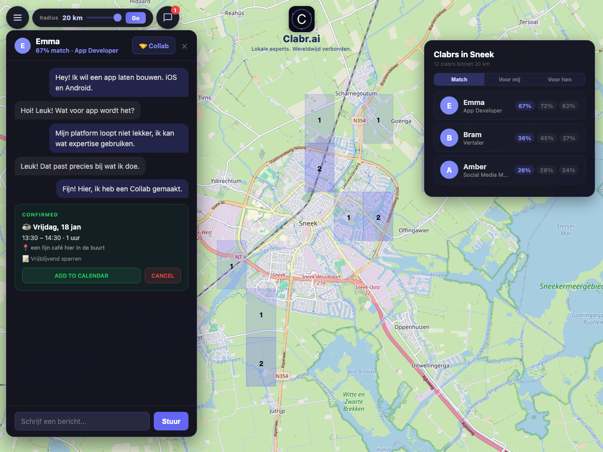 Clabr kaart Sneek — lokale experts in de buurt