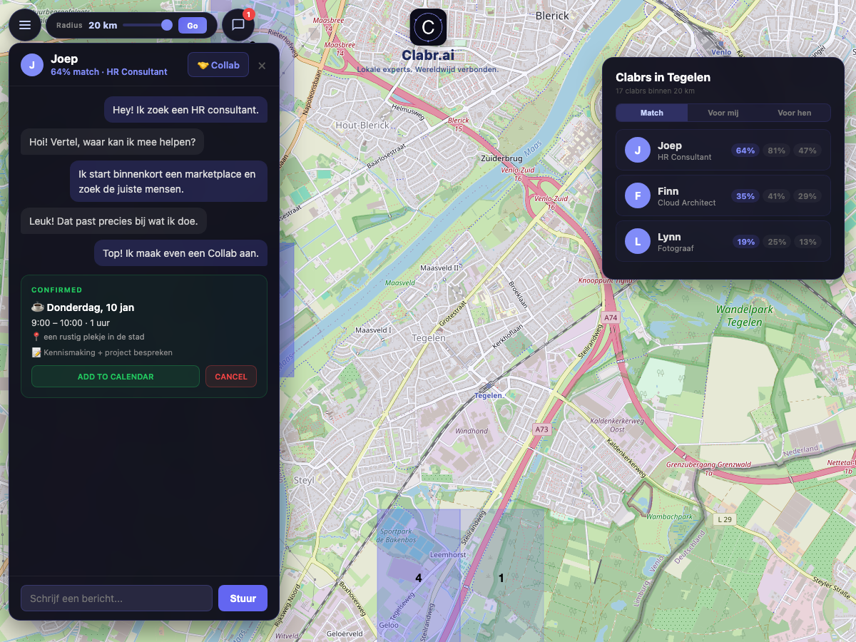 Clabr kaart Tegelen — lokale experts in de buurt