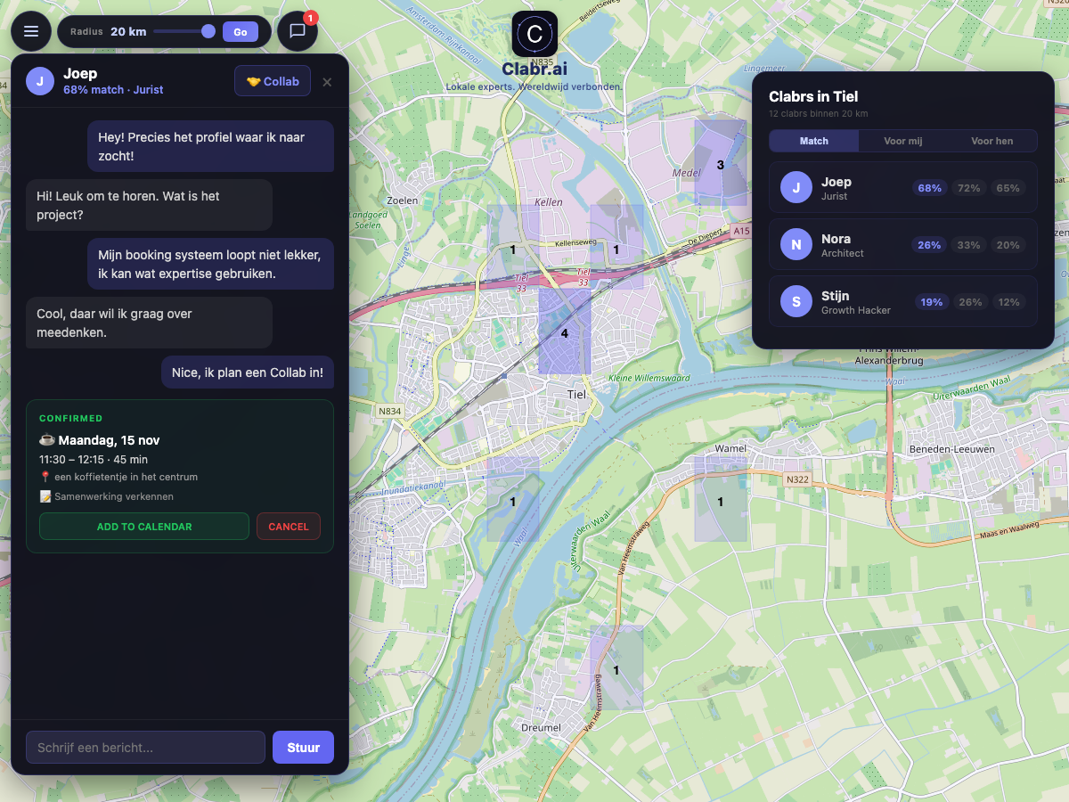 Clabr kaart Tiel — lokale experts in de buurt