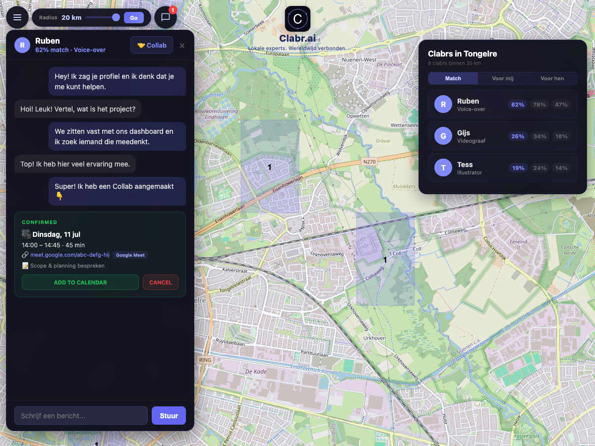 Clabr kaart Tongelre — lokale experts in de buurt