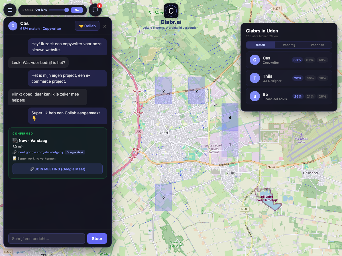 Clabr kaart Uden — lokale experts in de buurt