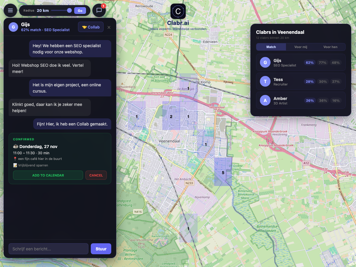 Clabr kaart Veenendaal — lokale experts in de buurt
