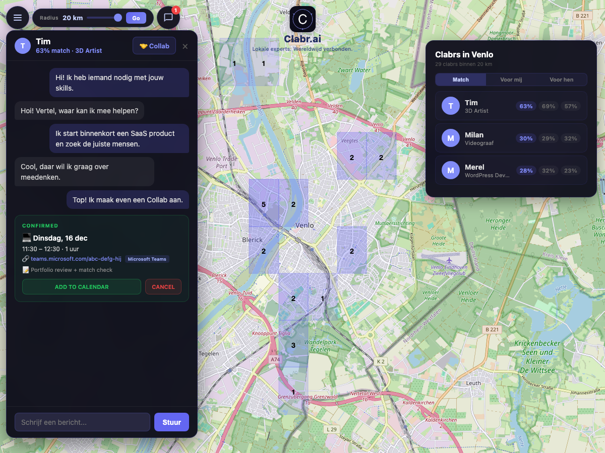 Clabr kaart Venlo — lokale experts in de buurt