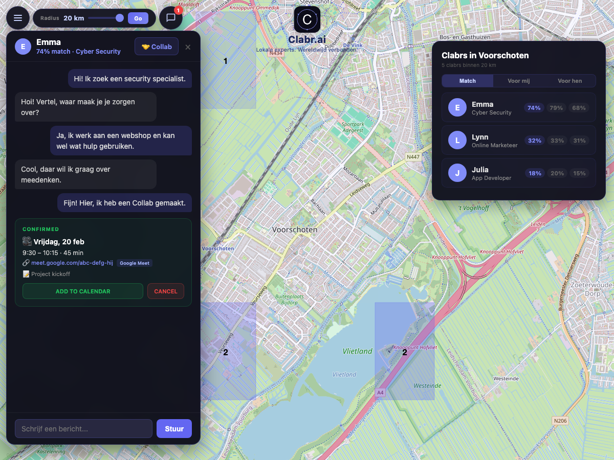 Clabr kaart Voorschoten — lokale experts in de buurt
