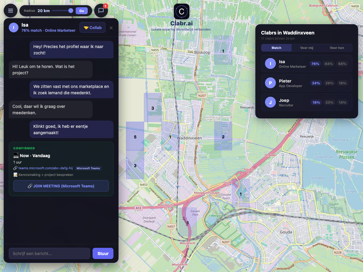 Clabr kaart Waddinxveen — lokale experts in de buurt