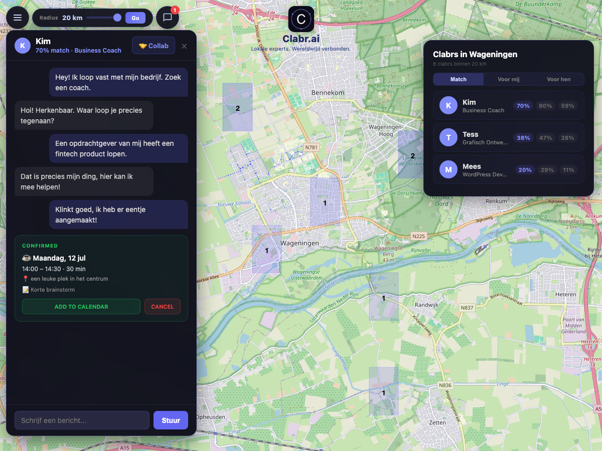 Clabr kaart Wageningen — lokale experts in de buurt