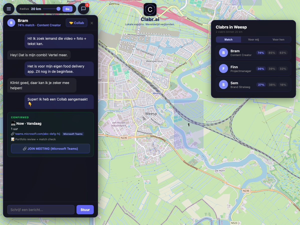 Clabr kaart Weesp — lokale experts in de buurt