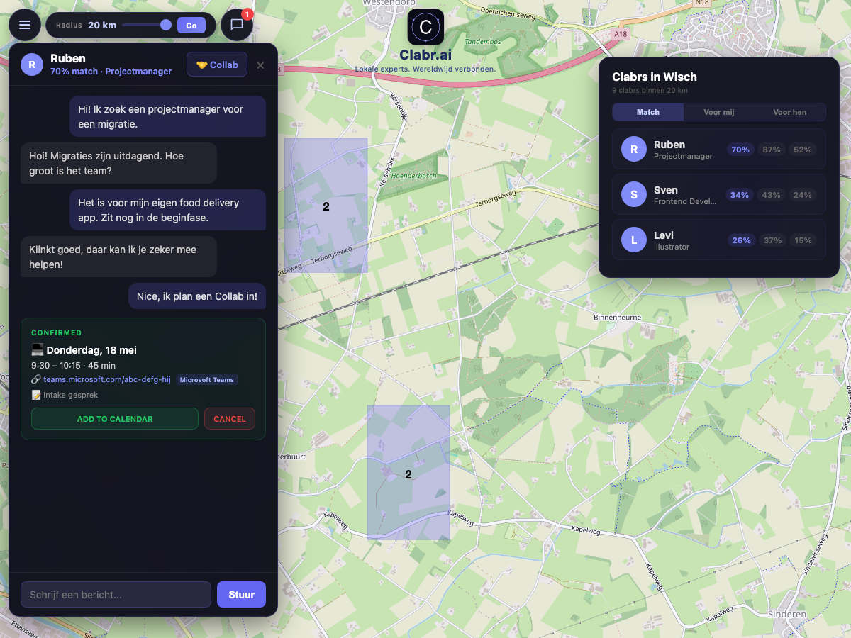 Clabr kaart Wisch — lokale experts in de buurt