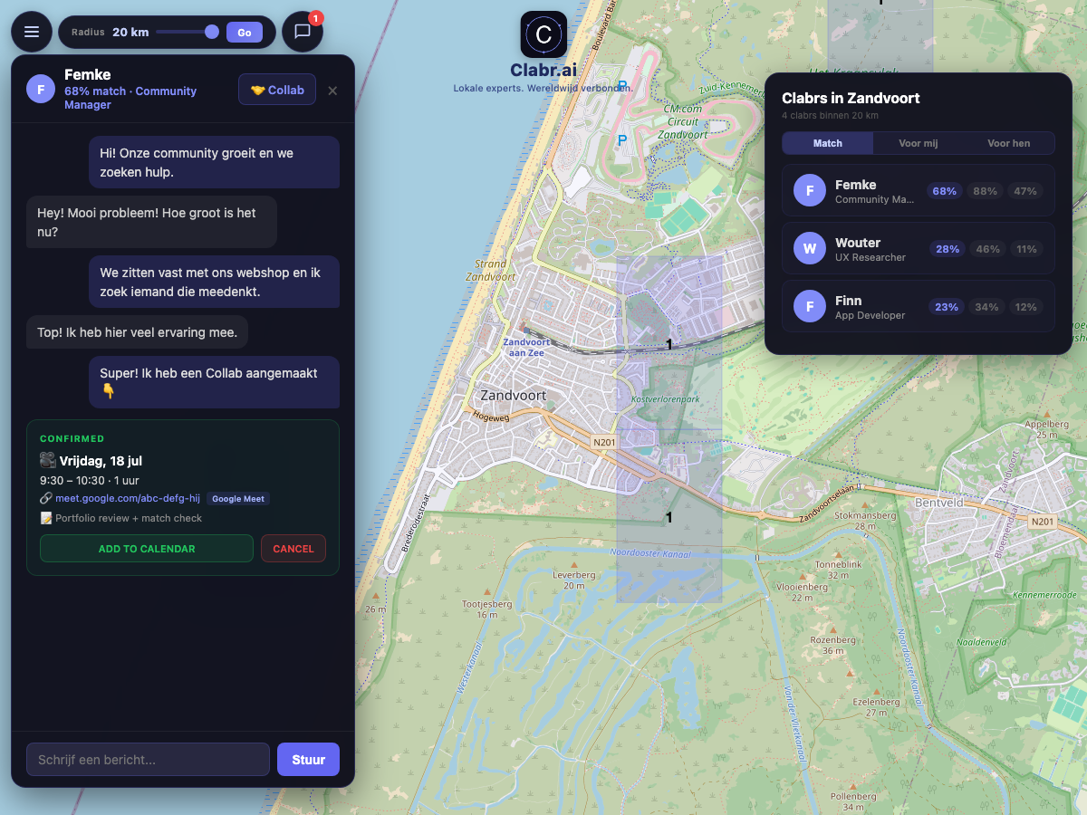 Clabr kaart Zandvoort — lokale experts in de buurt