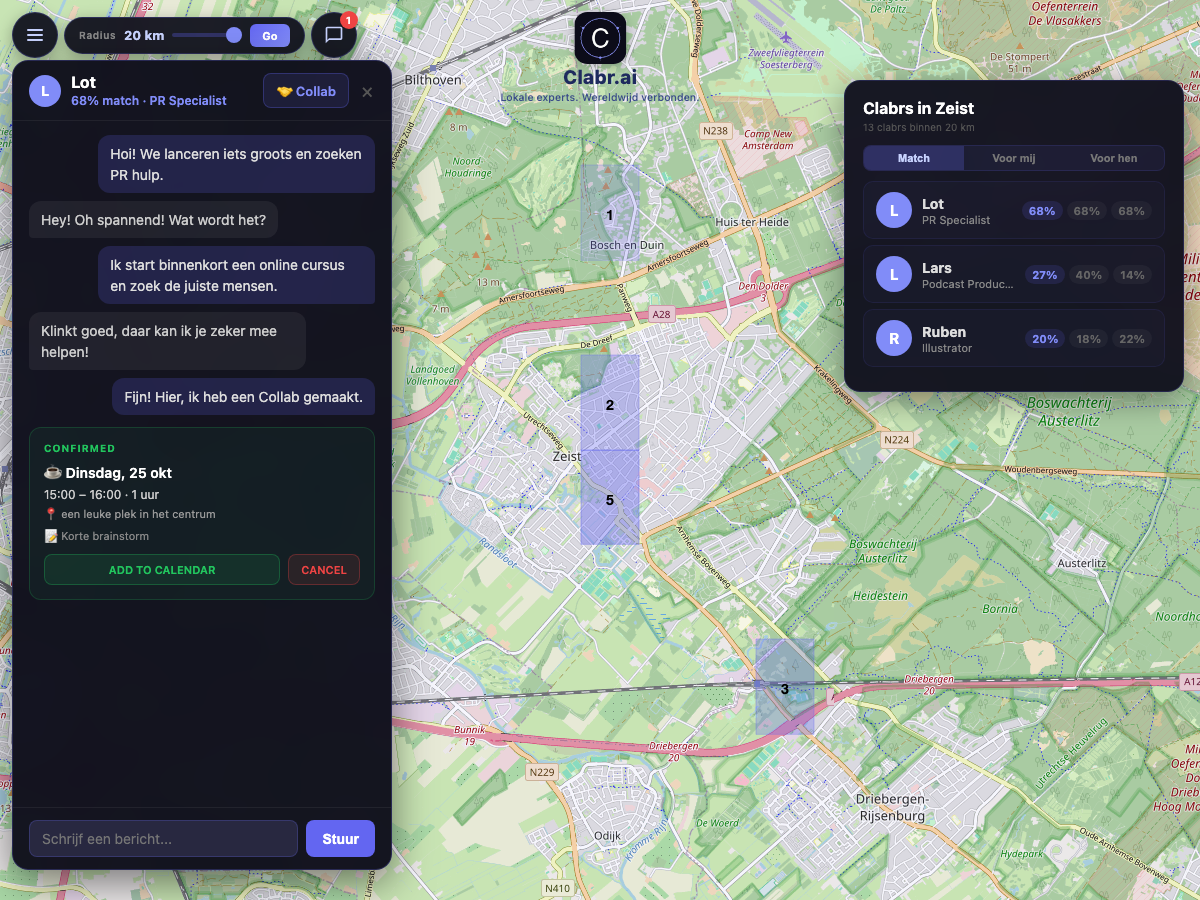 Clabr kaart Zeist — lokale experts in de buurt